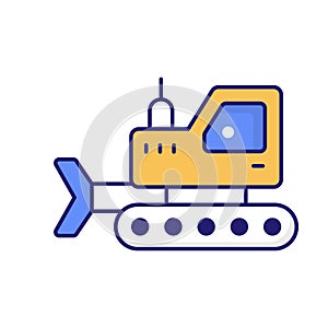 Tracked Crane vector Fill Outline icon style illustration. EPS 10 file