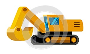 Tracked excavator minimalistic icon