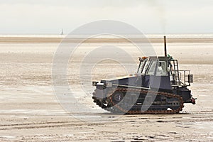 Tracked lifeboat launching tractor, Lytham