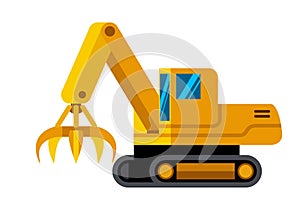 Tracked material handler minimalistic icon photo