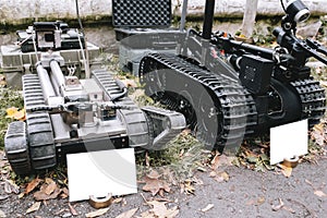 Tracked robot scout. Exhibition sample