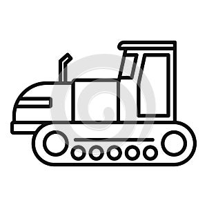 Tracked tractor icon, outline style