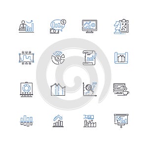 Trackers monitors line icons collection. Sensors, Devices, Instrumentation, Gadgets, Detectors, Analyzers, Observers