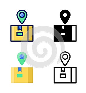 Tracking and delivery. pointer and location icons. vector