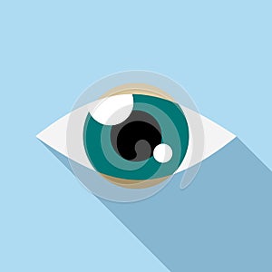 Tracking eye icon, flat style