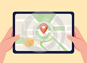 Tracking GPS flat color vector illustration