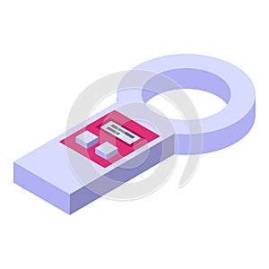 Tracking gps icon isometric vector. Silicon data loss