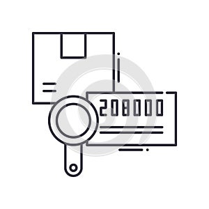 Tracking number concept icon, linear isolated illustration, thin line vector, web design sign, outline concept symbol