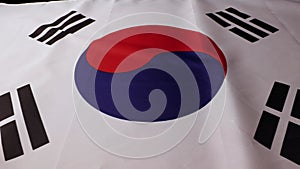 Tracking slider shot of Sourth Korea national country flag