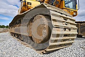 Tracks of an excavator