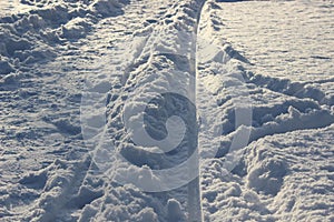 Tracks in fresh snow