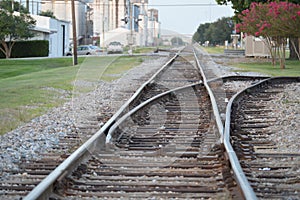 Tracks leading through industrial area