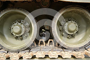 Tracks of the modern Russian army tank