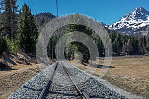 Tracks of the Raetian Railways leading to the mountains - 1