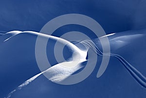 Tracks and snow dunes