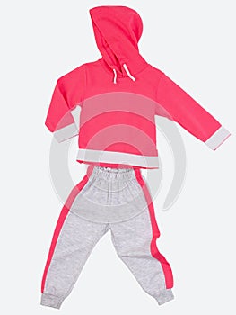 Tracksuit runs without a body on a white background