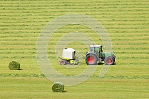 Tractor in agricultural field