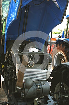 Tractor, agricultural motor vehicle parts, part of the diesel en