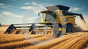 Tractor agricultural wheat farming harvest