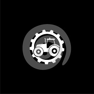 Tractor agriculture farm icon isolated on dark background
