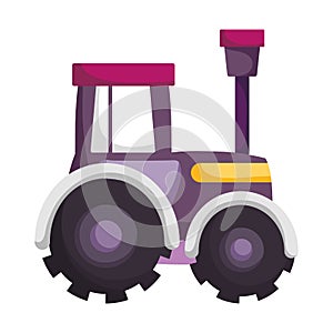 Tractor agriculture farm transport isolated icon on white background