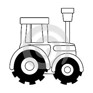 Tractor agriculture farm transport isolated icon on white background line style