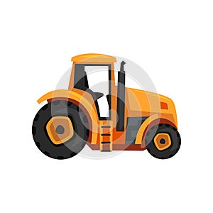 Tractor agriculture industrial farm equipment vector Illustration on a white background