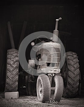 Tractor in a Barn