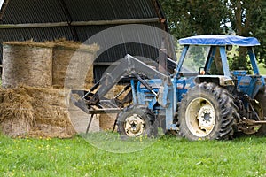 Tractor barn haystacks