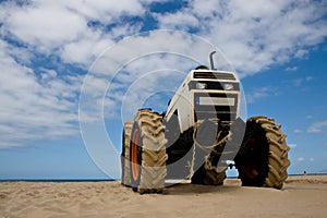 Tractor on the beach