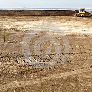 Tractor on building site