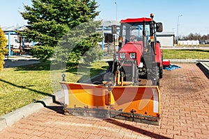 Tractor bulldozer for road repair and maintenance