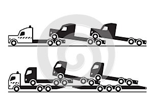 Tractor carrying trucks