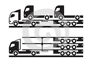 Tractor carrying trucks and trailers