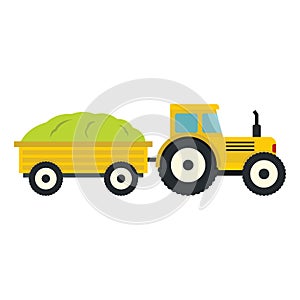 Tractor in cartoon style isolatedd on white background