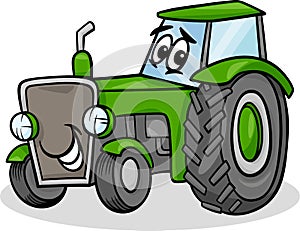 Tractor character cartoon illustration