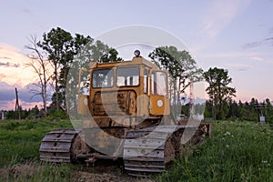 Tractor CHTZ-URALTRAK T-130. A Soviet agricultural and industrial tracked tractor produced by the Chelyabinsk Tractor Plant