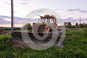 Tractor CHTZ-URALTRAK T-130. A Soviet agricultural and industrial tracked tractor produced by the Chelyabinsk Tractor Plant