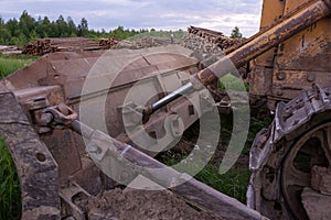 Tractor CHTZ-URALTRAK T-130. A Soviet agricultural and industrial tracked tractor produced by the Chelyabinsk Tractor Plant