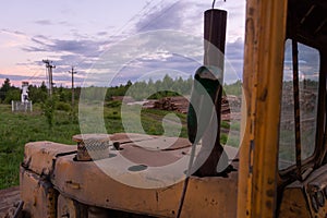 Tractor CHTZ-URALTRAK T-130. A Soviet agricultural and industrial tracked tractor produced by the Chelyabinsk Tractor Plant