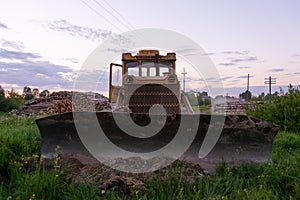 Tractor CHTZ-URALTRAK T-130. A Soviet agricultural and industrial tracked tractor produced by the Chelyabinsk Tractor Plant