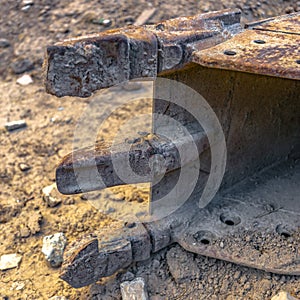 The tractor claws of scooper detail shot square