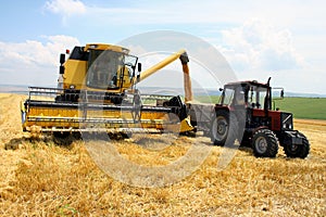 Tractor and combine photo