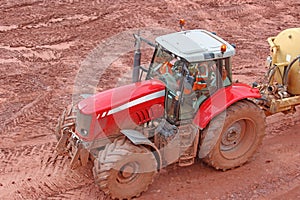 Tractor on a construction site
