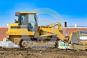 tractor on a construction site bulldozer work shovel