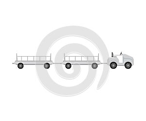 Tractor convertible with trolleys. Vector illustration on a white background.