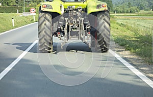 Tractor on the country road