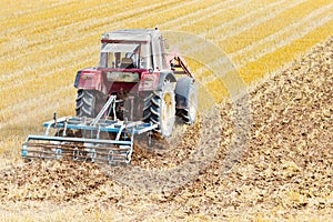 Tractor with cultivator