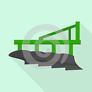 Tractor cultivator icon, flat style