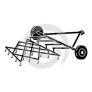 Tractor cultivator icon, simple style